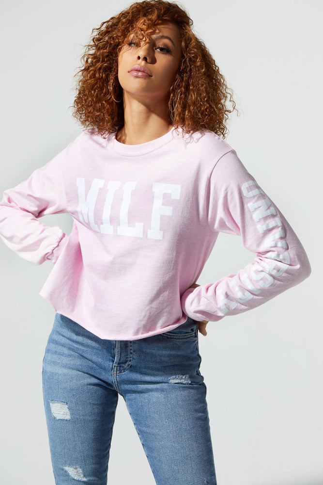 Freshmen Cropped Long Sleeve Light Pink