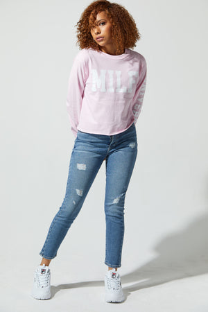 Freshmen Cropped Long Sleeve Light Pink