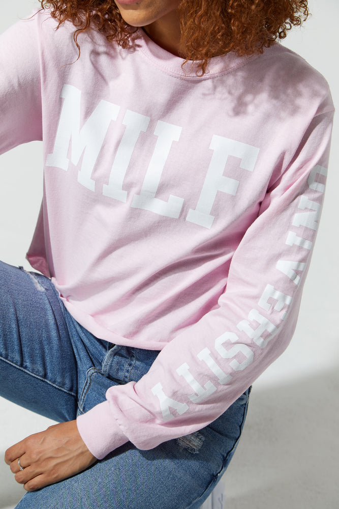 Freshmen Cropped Long Sleeve Light Pink