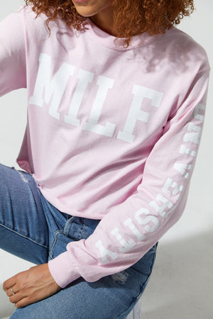 Freshmen Cropped Long Sleeve Light Pink
