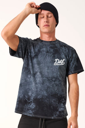 DILF Black Tie Dye Retro Tee