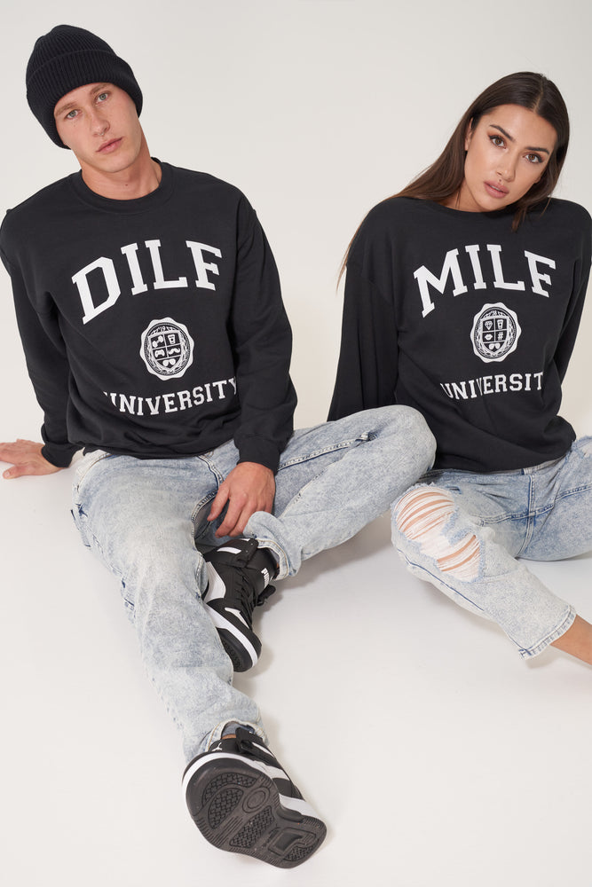 DILF Crest University Crew Black