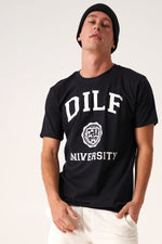 DILF Crest University Tee Black