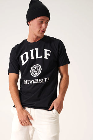 DILF Crest University Tee Black