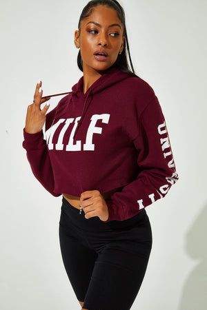 Freshmen Cropped Hoodie Maroon