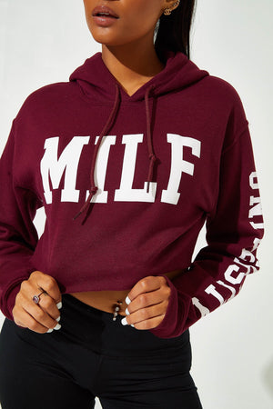 Freshmen Cropped Hoodie Maroon