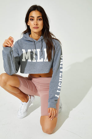 Freshmen Cropped Hoodie Heather Grey