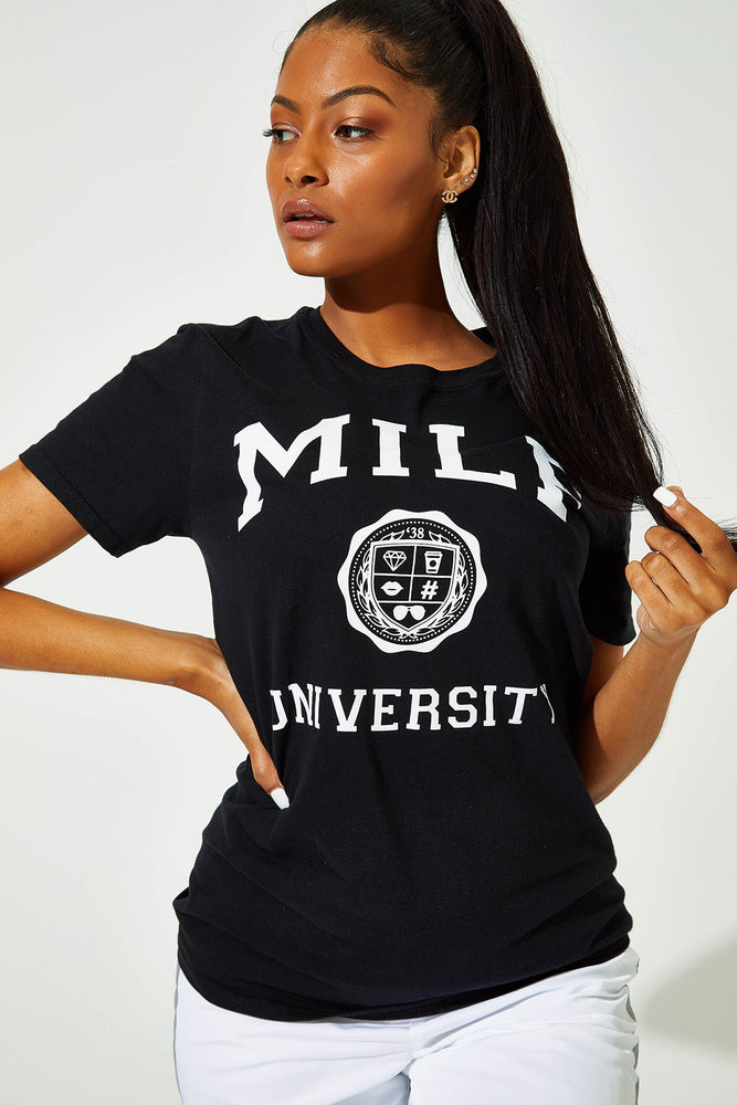 Crest University Tee Black