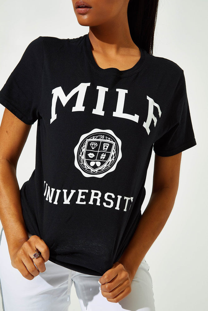 Crest University Tee Black